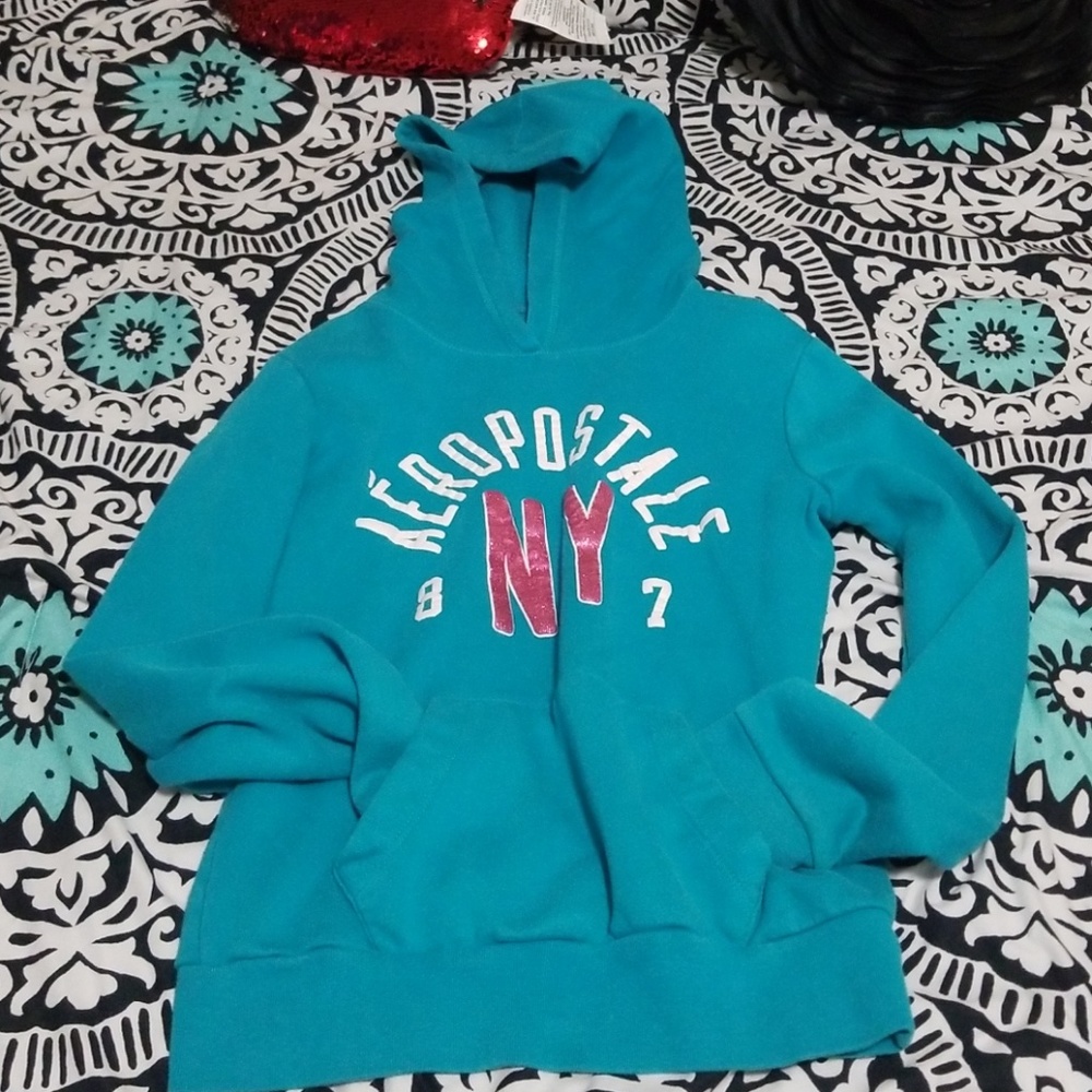 Aeropostale turquoise sweatshirt.